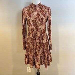 Lily Rose Floral Long Sleeve a-line stretchy mini Dress size juniors large